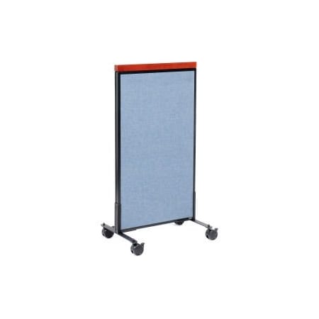 Interion    Mobile Deluxe Office Partition Panel, 24-1/4W X 46-1/2H, Blue